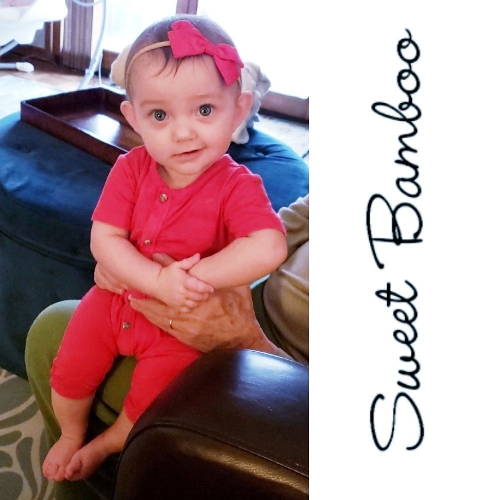 Sweet Bamboo Red Shortall Romper | Unisex